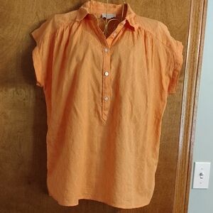 LOFT Orange Blouse EUC